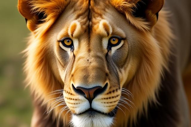 अफ्रीकी शेर का क्लोजअप